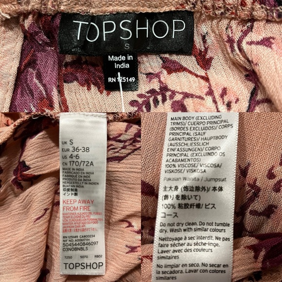 Topshop Pink Old Rose Floral Romper, S - Picture 9 of 9